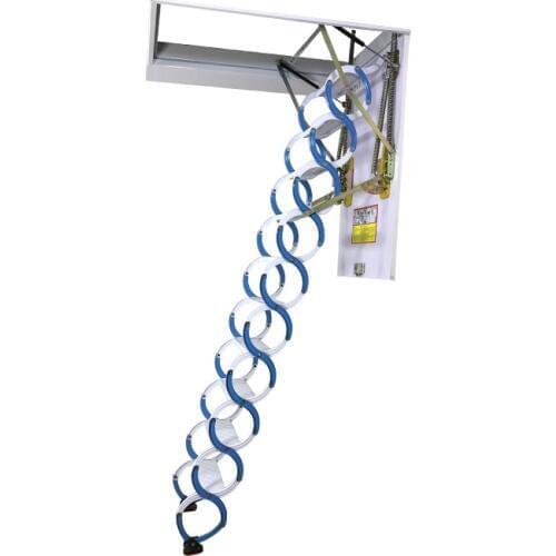 Quick Free Standing Carbon Steel Structure Widening Stairs Folding Section Structure Loft Steel Stairs with Handrail Foot Step