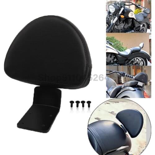 Black Rear Backrest Pad Seat Sissy Bar Passenger Motorcycle Driver Backrest Pad For Victory High-Ball Vegas Kingpin 8 Ball