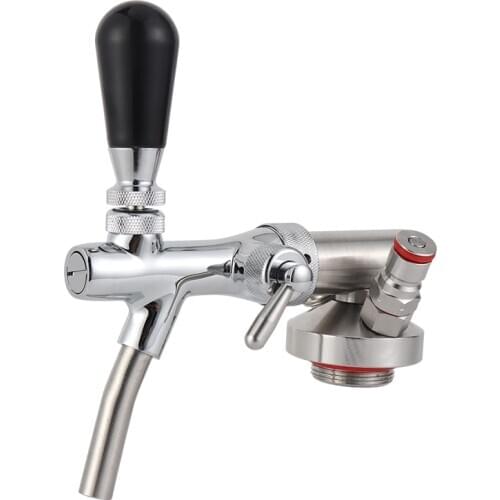 Stainless Steel Beer Keg Tap Dispenser Mini Growler Spear, Adjustable Tap Faucet & Premium Co2 Charger Kit homebrew Accessories