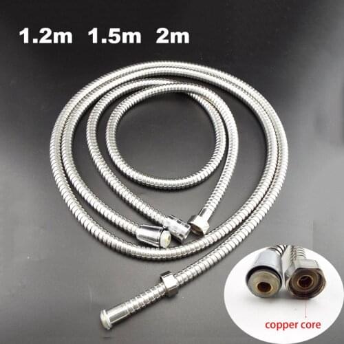 Shower Hose Tube 1.2m/1.5/2m Long for Home Bathroom Shower Water Hose Extension Plumbing Pipe Pulling Stainless Steel M2