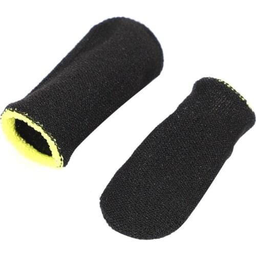 Hot 18-Pin Carbon Fiber Finger Sleeves For PUBG Mobile Games Press Sn Finger Sleeves Black & Yellow(16 Pcs)