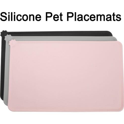 Pet Food Mat Pet Placemat For Puppy Pet Bowl Pad Dogs and Cats Waterproof Feeding Mat Prevent Food and Water Overflow Silicone