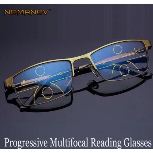 Lentes De Lectura Leesbril Nomanov See Near And Far Anti-blu Men Women Progressive Multifocal Reading Glasses Add 75 To 350
