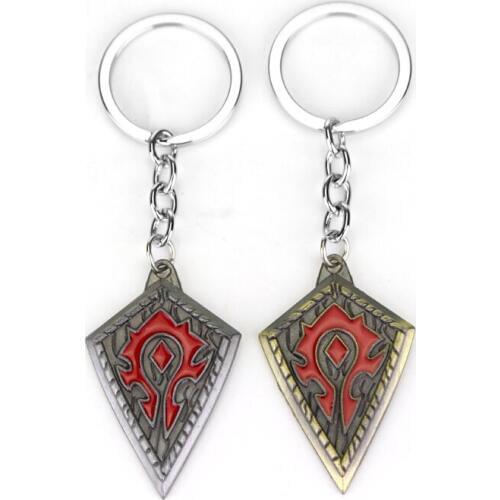 Dongsheng Hot Game World of War Craft WOW Horde Logo Key Chain Alliance Hearthstone Keychain Pendant Key Holder Key Ring -50