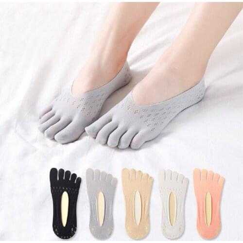 Fashion Thin Sock Slippers Women Invisible Silicone Anti-skid Five Finger Socks Silicone Non-slip Five-finger Socks