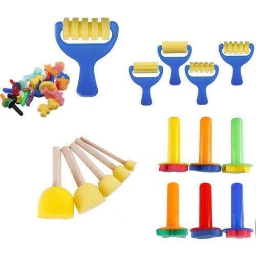 39pcs/set Creative Sponge Brushes Funny Drawing Toys Children Diy Foam Painting Graffiti Brush Painting Supplies Art Set Crafts