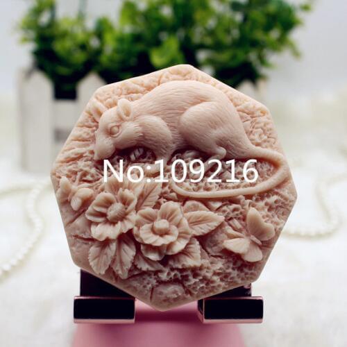 New Product!!1pcs The Chinese Zodiac Rat (zx341) Food Grade Silicone Handmade Soap Mold Crafts DIY Mould