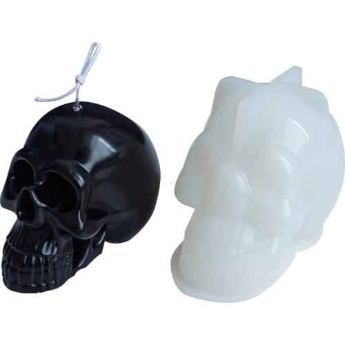 Wholesale Skull Shape Molds Candle Mold DIY Tool 3D Cube Moulds Skull-shaped Durable Mould Candle Candy Soap Mould For Gifts