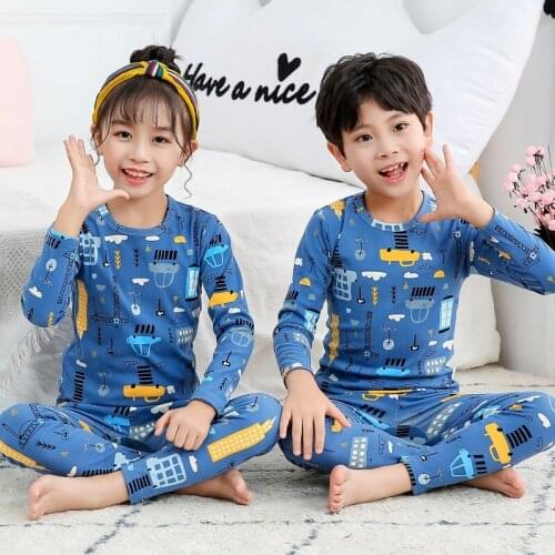Autumn Kids Pajamas Set Boys Girls Clothes 100% Cotton Winter Sleepwear For Children Baby Long Sleeved Pyjamas Pijamas Infantil