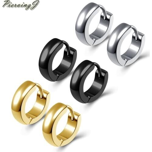 PiercingJ Stainless Steel 4mm Round Hoop Earrings Womens Mens Hoop Ear Helix Hoop Huggies Piercing Jewelry 3 Colors Optional