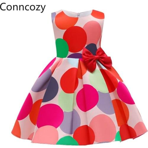 Girls Dress 2021 Childrens Wear Vest Dress Color Polka Dot Printing Princess Dress Birthday Party Girls Dress Halloween Dress