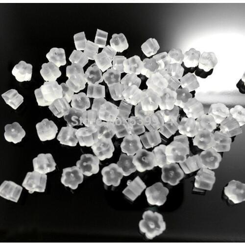 4*4MM 1000pcs/lot Flower Rubber Back Earring Stopper Findings Plastic Ear Plugging/Blocked,Earring Back