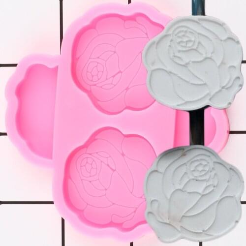 Rose Flower Straw Topper Silicone Mold DIY Craft Keychain Epoxy Resin Molds Candy Fondant Cake Decorating Tools Chocolate Mould