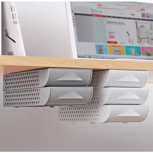 1/2PCS Stackable Hidden Office Drawer Organizer Under Desk Pen Holder Home Office Stationery Box Space Save