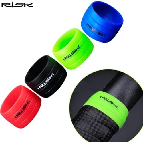 RISK Silicone Plug Road Bike Handlebar Tape plugs Anti-Skip Rubber Bicycle Handlebar end Bar Tape Fixed Ring Waterproof Wear