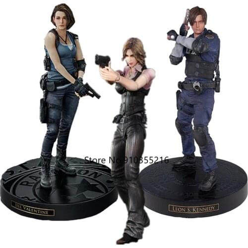 Biohazard Game Statue Helena Jill Valentine Leon Kennedy PVC Action Figure Reside Evil Leon Figure Collection Doll Children Gift
