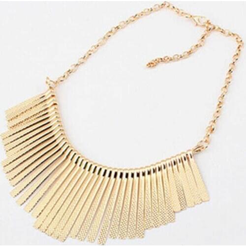 Versatile Alloy Tassel Necklace Short Necklace Gold Color Silver Color Black For Charm Women Clothes Accessories