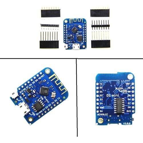 WEMOS D1 mini V3.0.0 - WIFI Internet of Things development board based ESP8266 4MB MicroPython Nodemcu Arduino Compatible
