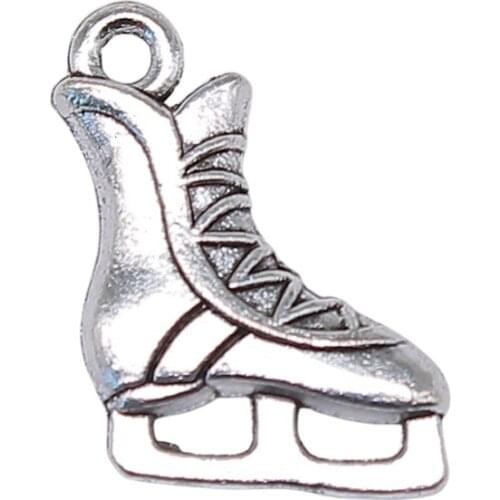 WYSIWYG 10pcs 17x12mm 2 Colors Antique Silver Color Antique Bronze Plated Skate Charms Shoe Skate Charms