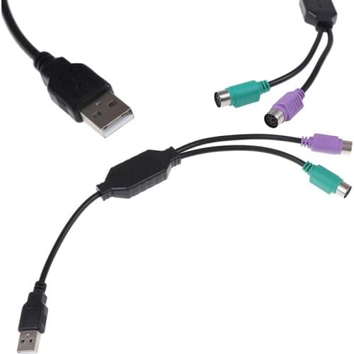 1PC USB Male To PS/2 PS2 Female Converter Cable Cord Converter Adapter Keyboard Drop Ship