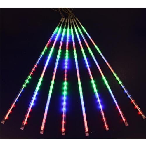 10set 8tubes 80cm 72leds 50cm 36led Led Synchronous Meteor Shower Rain Tube String Christmas Wedding Garden Street Tree Holiday