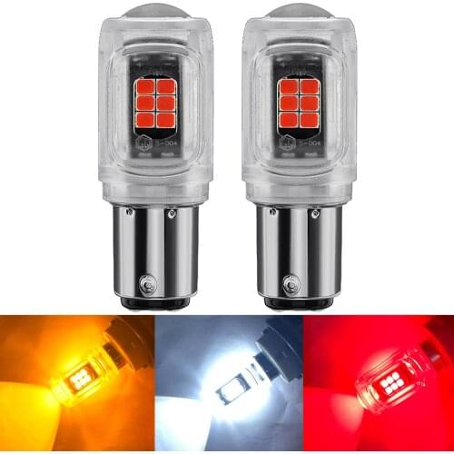 2Pcs 1156 BA15S P21W LED BAU15S PY21W LED Bulb 1157 Bay15d P21/5W LED Auto Turn Signal Lamp Brake Reverse Car Light Amber White