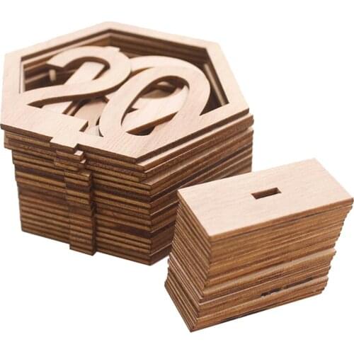 20Pcs Wood Table Numbers Set 1-20 Number Card Wedding Banquet Table Decoration for Party Event Favor