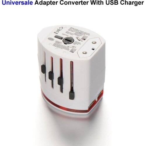 20pcs Universal US EU AU UK Plug Adapter AC Travel Power Adapter Converter Outlet With Dual 5V 2.1A USB Charger
