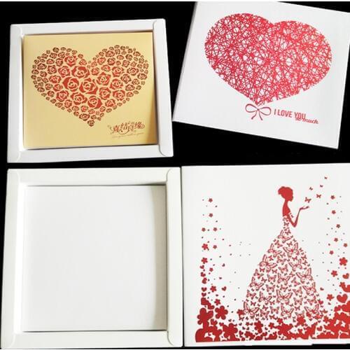 30pcs Hot red Bride white paper cd bag, wedding party DVD CD packaging paper box, CD box case & DVD packaging drawer envelope