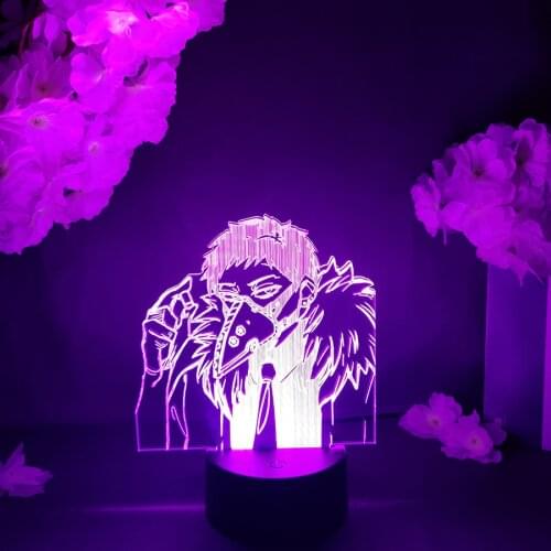 Anime My Hero Academia Character Shin Nemoto 3D LED Night Lamp Otaku Friends Gift Cool Hologram Lighting Effect Cute Room Decor