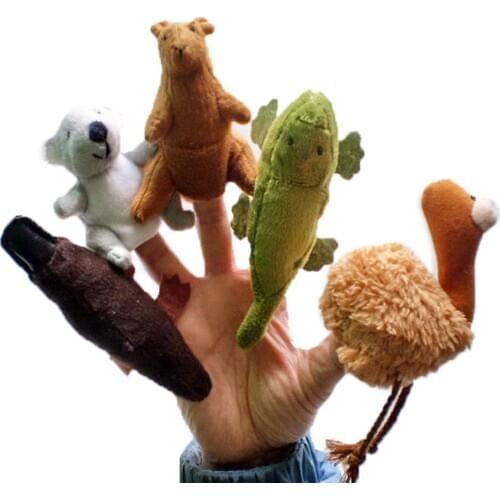 5Pcs Koala Platypus Australian Animal Finger Puppets Plush Doll Interactive Toy