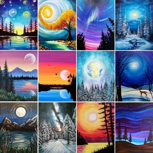 5D DIY Diamond Embroidery Scenery Diamond Painting Full Square Landscape Cross Stitch Kit Mosaic Art Picture Rhinestones Decor