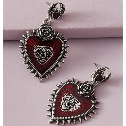 6 pair /lot jewelry fashion jewelry metal alloy anime wing eye heart earrings for women