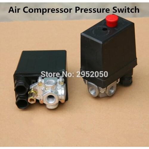 Free shipping High Quality 1 Pcs Heavy Duty Air Compressor Pressure Switch Control Valve 220VAC 90 PSI -120 PSI DropShipping