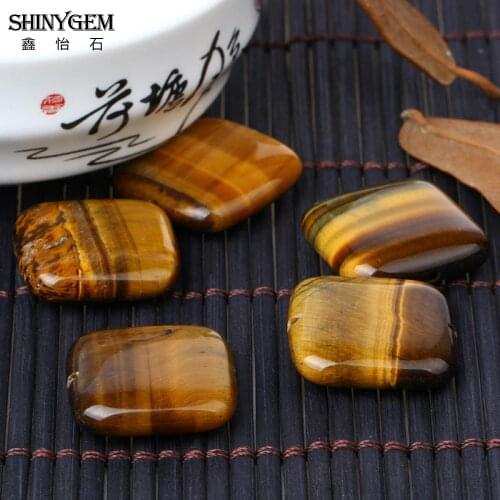 ShinyGem 2020 Natural Stone Smooth Square Yellow Tiger Eye AA Grade Contracted 20mm Beads For DIY Jewelry Making Wholesale 20pcs