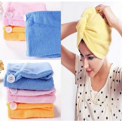 Microfiber Magic Hair Dry Drying Turban Wrap Towel Hat Quick Dry Dryer Bath Hat