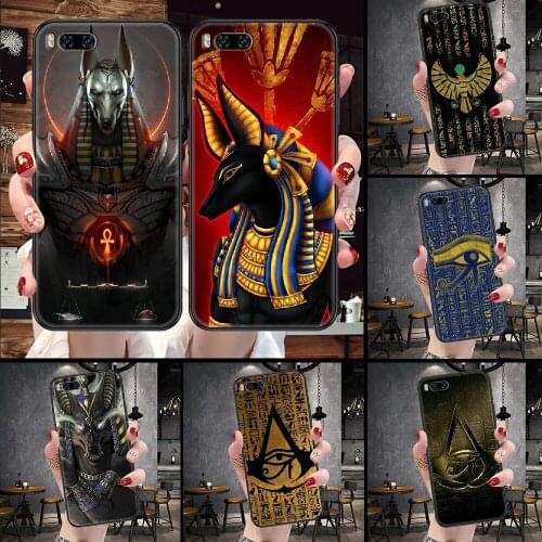 Egypt Nefertiti Anubis Ankh Phone Case For Xiaomi Mi Note 8 9 10 11 9T 10T A3 Lite Pro Ultra black 3D shell silicone prime