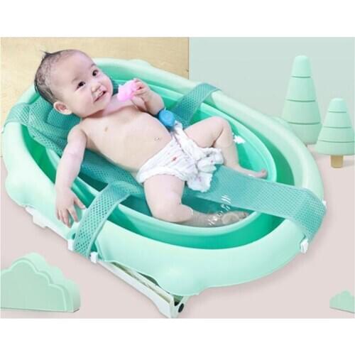 Baby Adjustable Infant Cross Shaped Slippery Bath Net Antis Kid Bathtub Shower Cradle Bed Seats Net Pp And Cotton Home Mats Seat