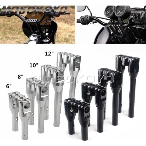 For Harley Street Bob Fat Bob Dyna FXD FXR Softail Custom Handlebar Riser 38mm 1 1/2" Fat Bar Clamp 6" 8" 10" 12" Modular Risers