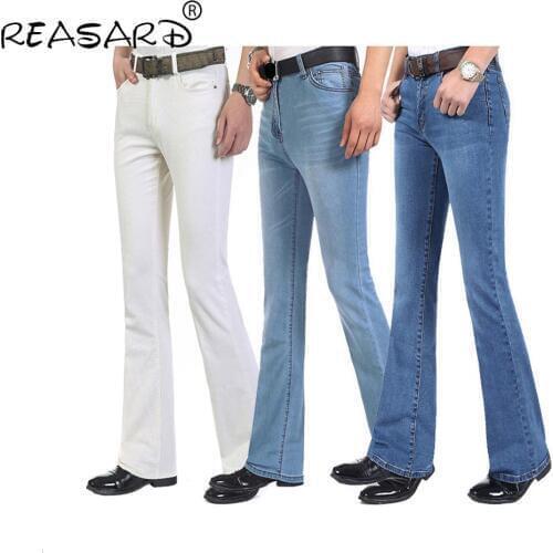 Autumn New Arrival Mens Flared Leg Jeans Trousers High Waist Long Flare Jeans For Men Bootcut Jeans Hommes bell bottom jeans men