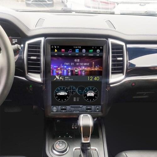 Tesla Screen 1 DIN Android Auto For Ford Ranger 2015 2016 2017 2018 2019 2020 Audio Stereo Radio Receiver Recorder GPS Head Unit