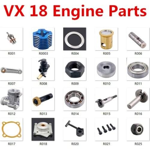HSP02060 XV18 Nitro Engine Carburetor Cooling Gangtou Piston Connecting rod Hand puller Spark plug R003 R005 R008 R018 R020 R025