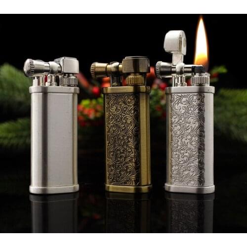 Kerosene Lighter Refillable Kerosene Outdoor Portable Mini Lighter Retro Metal Lighter Gift For Friends