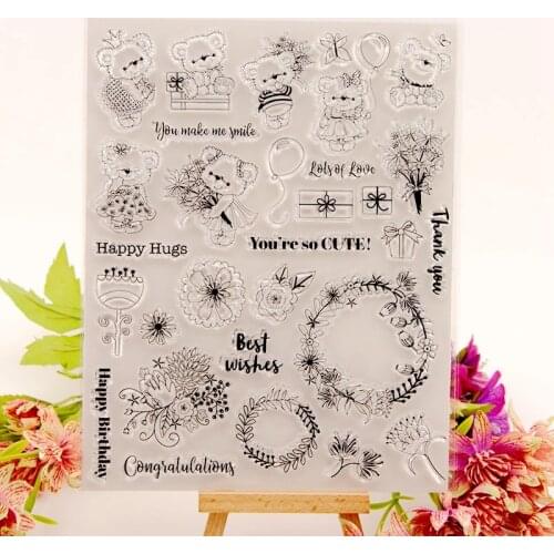Little Bear Clear Stamps blessing Rubber Stamp for DIY Scrapbooking Card Making Album Photo Paper New Stamps Handmade Decor