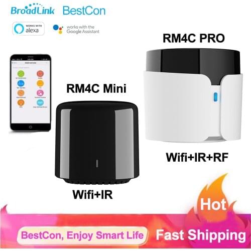 Broadlink BestCon RM4C PRO RM4C Mini Wifi IR RF Universal Remote Control Smart Home Controller Via Broadlink APP Work with Alexa