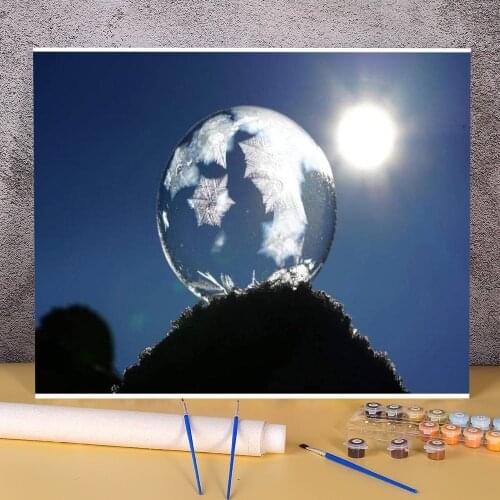 Christmas Snowball Painting By Numbers Complete Kit Oil Paints 50*70 Painting On Canvas Home Decoration Kids Drawing