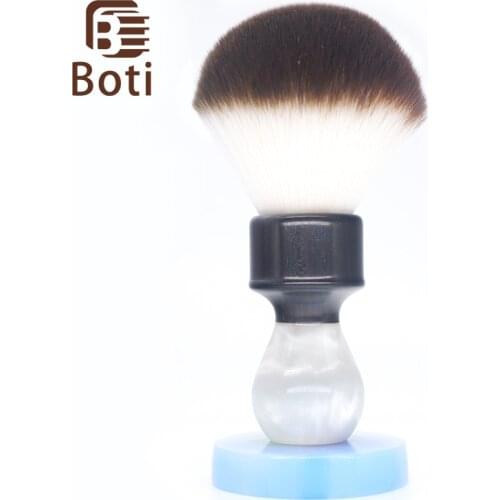Boti Brush-Beard Kit Knight Synthetic Hair Knot And White Resin-Wood Handle Mens Shaving Brush Essential Daily Shaving Tools