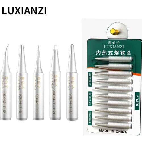 10Pc 900M Tip For Soldering Iron Electric Soldering Station BGA Welding Tips K/1.5K/IS/B/2.4D Copper soldering iron head set