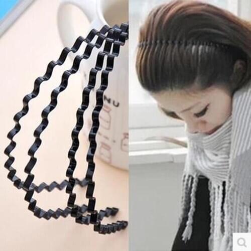 New Women Elegant Black Wavy Simple Hairbands Sweet Headband Hair Hoops Holder Ornament Head Band Lady Fashion Hair Accessories