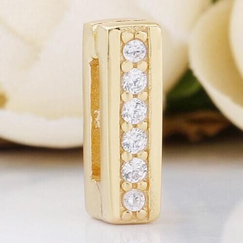 Original Gold Color Shine Reflexions Timeless Sparkle Clip Beads Fit 925 Sterling Silver Bead Charm Bracelet Diy Jewelry